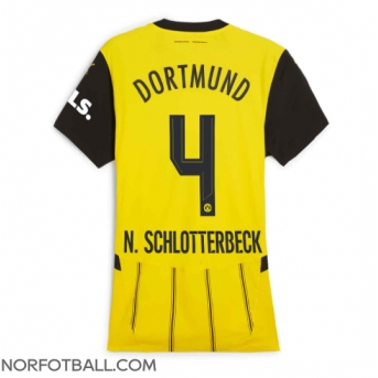 Billige Fotballdrakt Borussia Dortmund Nico Schlotterbeck #4 Replika Hjemmedrakt Dame 2024-25 Kortermet